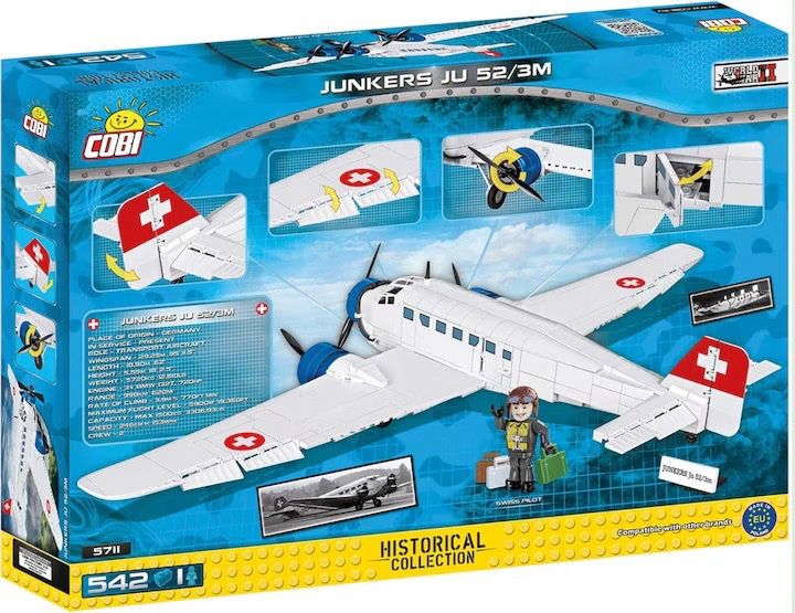 Cobi Jeux de construction: COBI Flugzeug Junkers Ju 52/3m Schweiz, 571 Teile, Art. 5711 – Neuf avec emballage d'origine à Wettingen par Chnoelleli