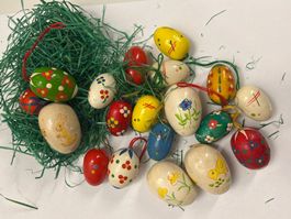 Vintage: Eier aus Pappmaché - Oster Deco