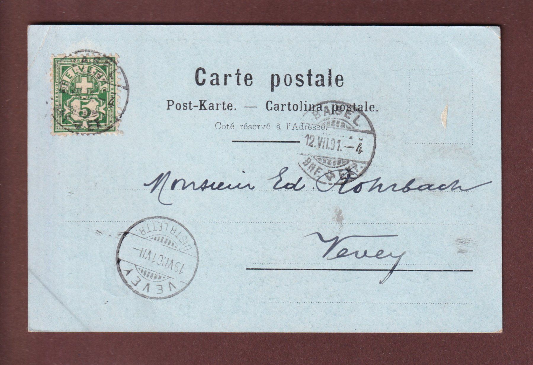 Cartes postales: BASEL - Bundesfeier 1901 // Eckbug // – D'occasion à Pully par nicecards 1