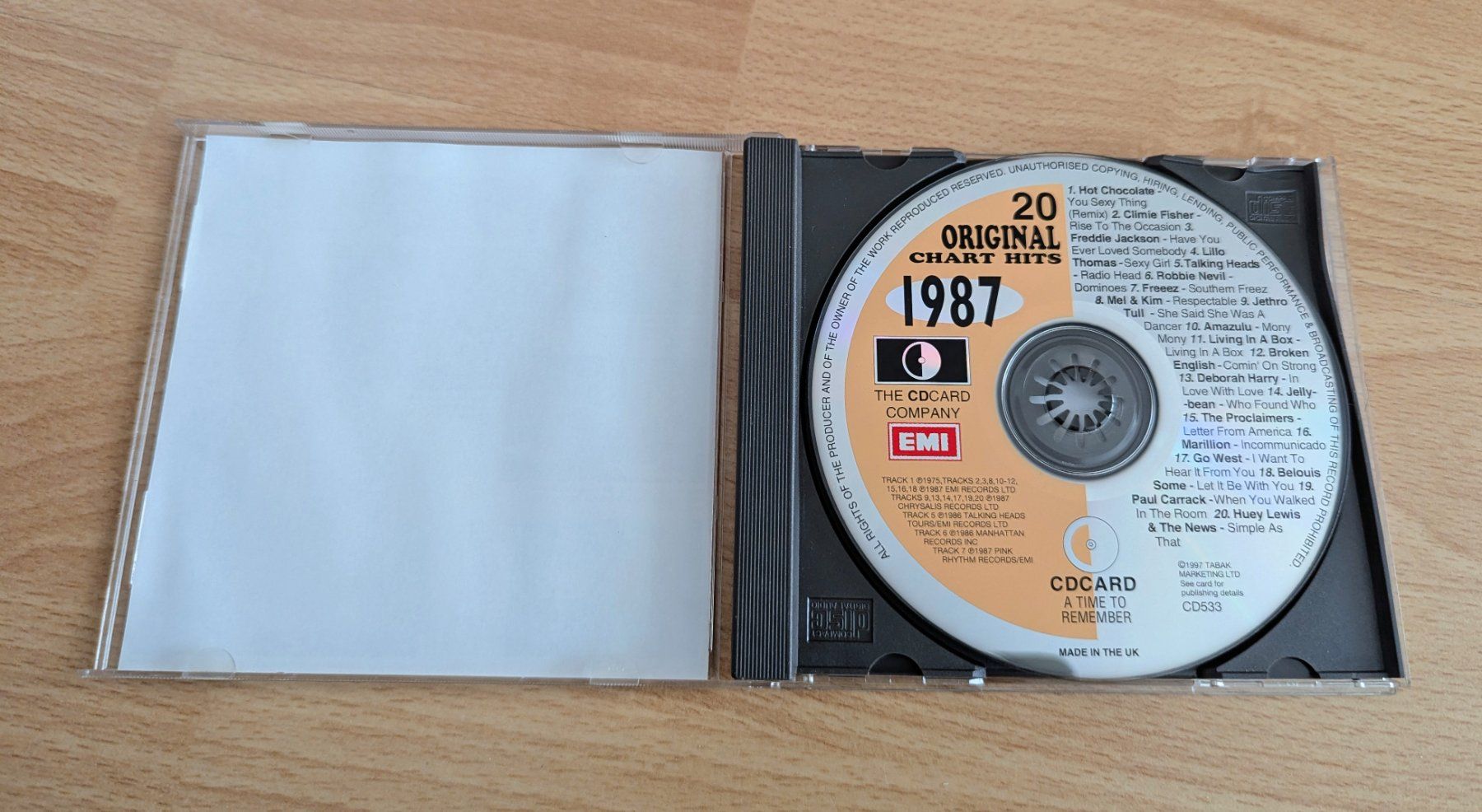 CD: CD Original Chart Hits 1987 – A Time To Remember, top! – Usato da Horgen venduto da snickers58 2