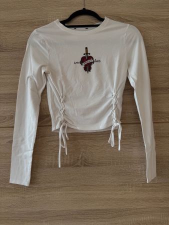 crop top blanc graphique