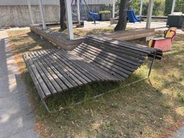 Gartenliege Holz Metall 