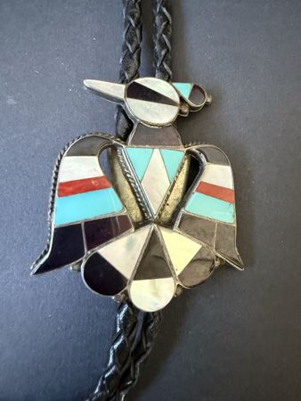 Authentic Native American "Thunderbird" Bolo Tie – Sterling