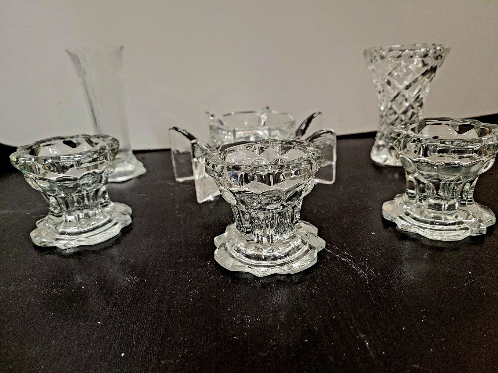 Portacandele: Ensemble de bougeoirs/vases transparent – Nuovo (secondo la descrizione) da Châtelaine venduto da Vlad311 2
