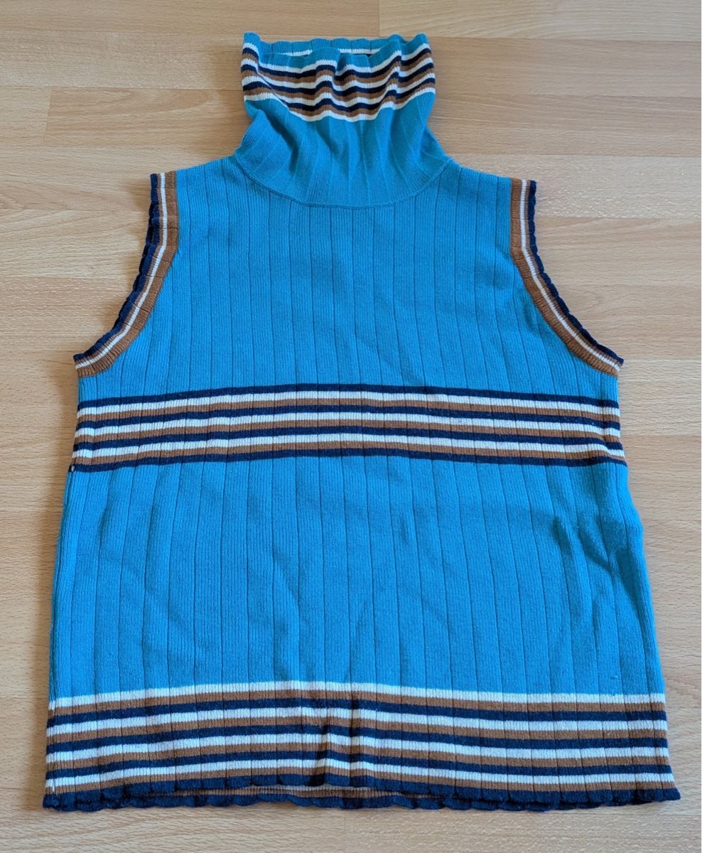 Benetton Pullover & Sweatshirts: Ärmelloser Rollkragenpullover gestreift - S – Gebraucht aus St. Silvester von Fabelliii