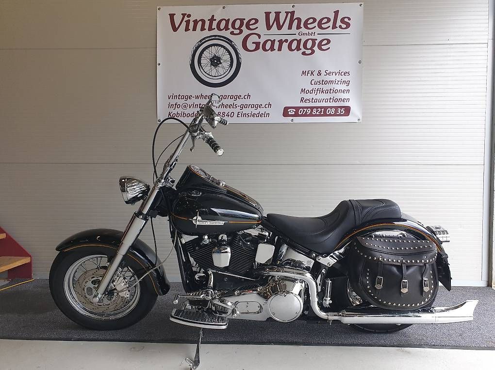 Chopper: Schöne, umgebaute Harley-Davidson FLSTF EVO – Usato da Einsiedeln venduto da Vintage-Toeff