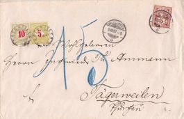 uralter TAXBRIEF 5.3.1887 nach TÄGERWEILEN