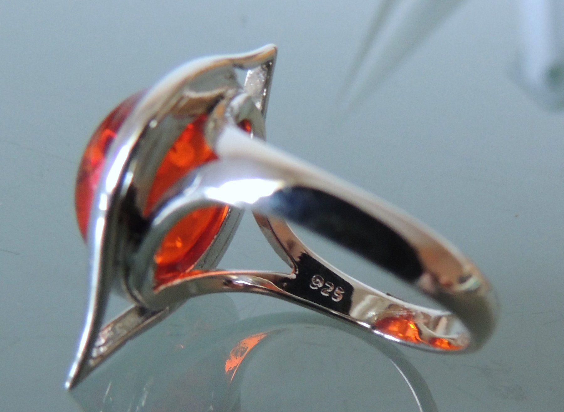 Anelli: Silber 925 Bernstein Fingerring Gr. 59 – Nuovo e nell'imballaggio originale da Waldenburg venduto da schaller707 5