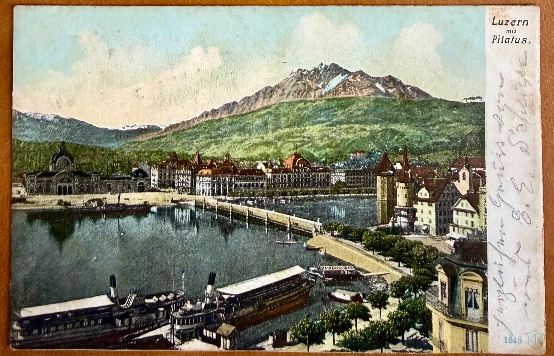 Cartoline postali: AK: Luzern - Dampfschiff  1906 – Usato da Lutry venduto da Ediego