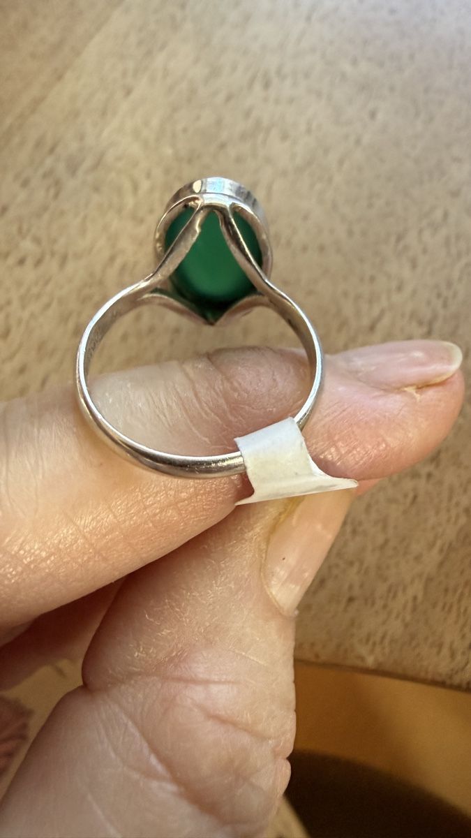 Anelli: Wunderschöner Grünonyx-Ring in Silber, Gr 58 – Nuovo e nell'imballaggio originale da Ebikon venduto da elischka 3