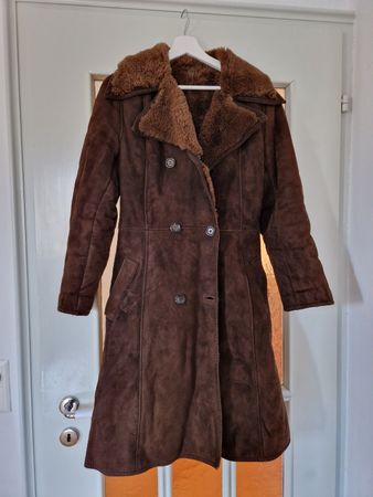 Warme Vintage Leder / Fall Jacke/ Mantel, Grösse 34/36