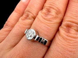 Altschliff Diamant 0.75c Ring 18k Weissgold Grösse 51 *S2218