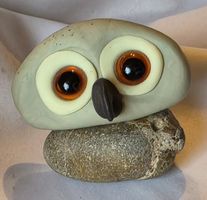 Eule Figur Naturstein Hansgemacht siehe Foti