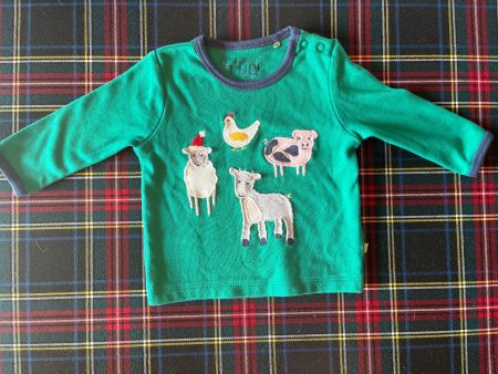 Langarm-T-Shirt, dicke Baumwolle, Größe 56