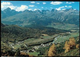 Ansichtskarte Pontresina gegen Celerina und St. Moritz