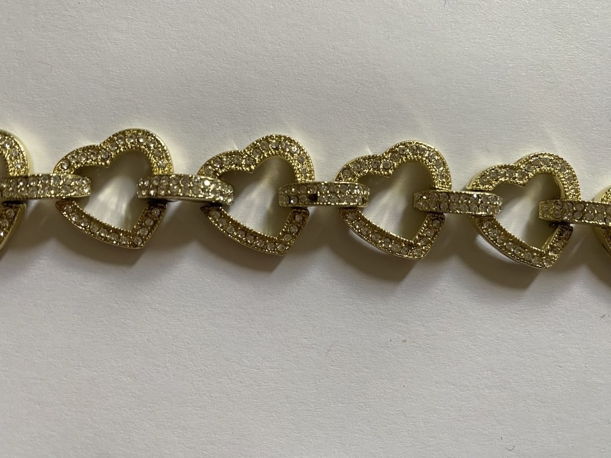 Bracciali & Braccialetti: Modeschmuck Herzarmband vergoldet mit Strass-Steinen – Usato da Zürich venduto da sus_k5bd 1