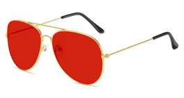 Aviator Sonnenbrille Pilotenbrille UV400 rot-gold NEU