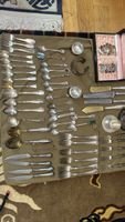 Grosses Set antikes Silberbesteck, verschiedene Hersteller