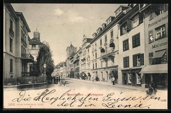 Cartoline postali: AK Rheinfelden, Marktgasse, 1904 – Usato da Berlin venduto da bartko-reher