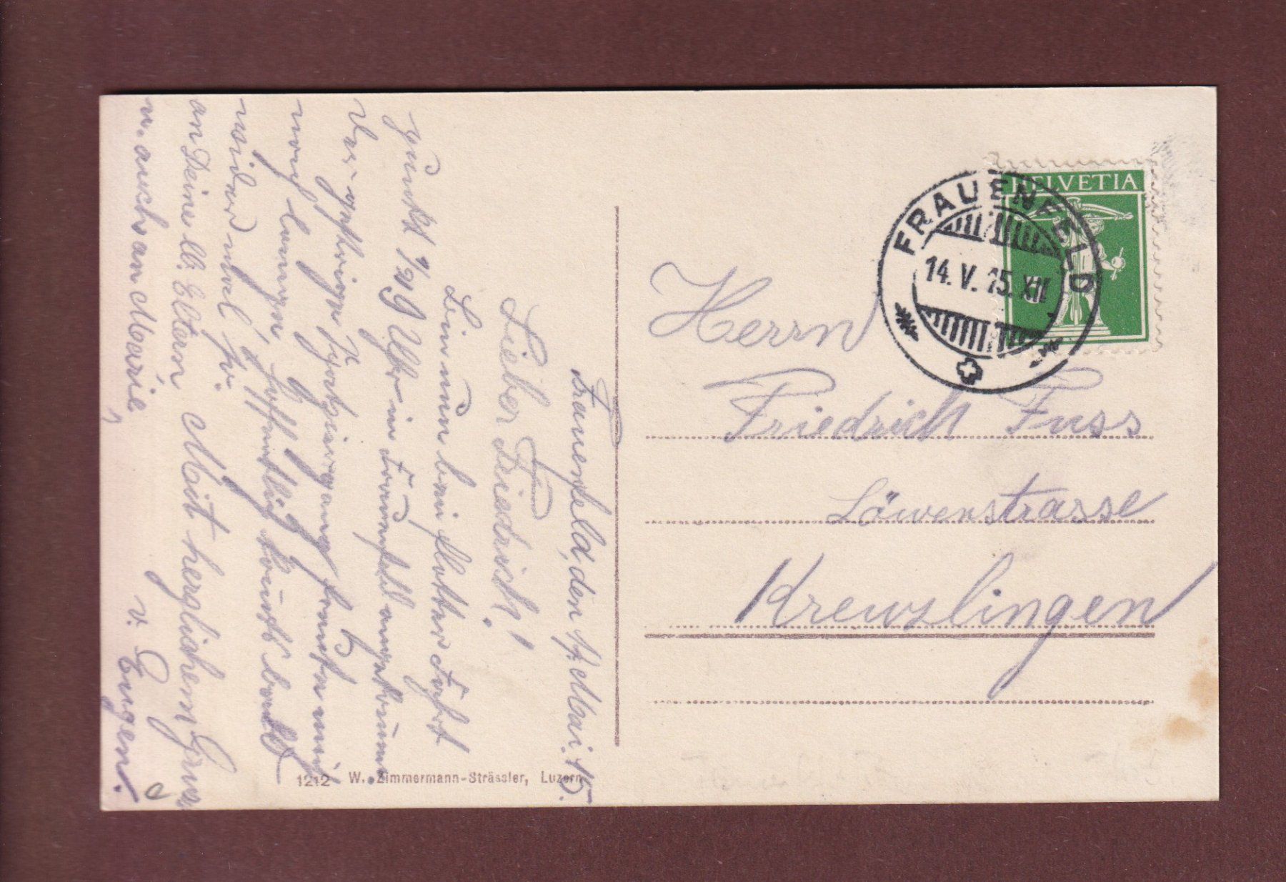 Ansichtskarten: FRAUENFELD - Schloss - 1915 – Gebraucht aus Pully von nicecards-shop 1