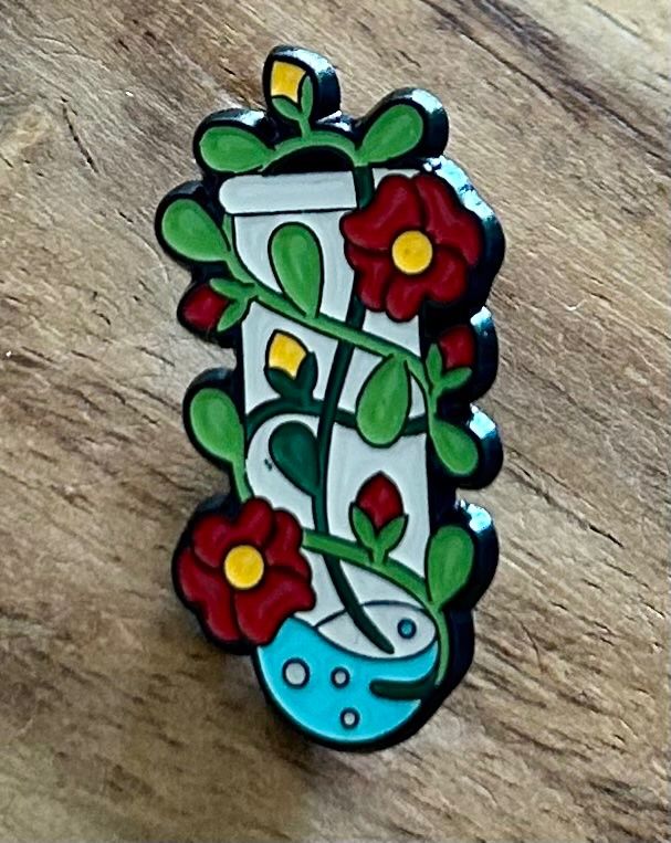 Plaketten & Abzeichen: Pin Blume Reagenzglas – Neu und originalverpackt aus Geneve von vane267