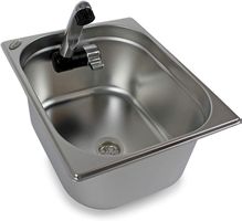 Edelstahl Spülbecken + Hahn 325x265x150