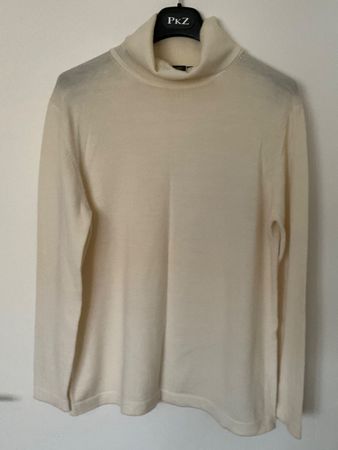 Gina Monti 100% Merino Pullover Gr L off-white, Rollkragen