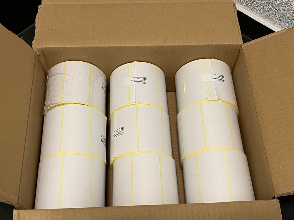 Thermotransfer-Etiketten 50x80mm - 80 Stück Wasserfeste Rollenetiketten BPA-frei