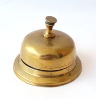Vintage mechanische Tischklingel Tresenklingel aus Messing