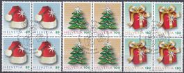 1330-1332 Viererblöcke Weihnachtsmarken, FD-Stempel 20.11.09