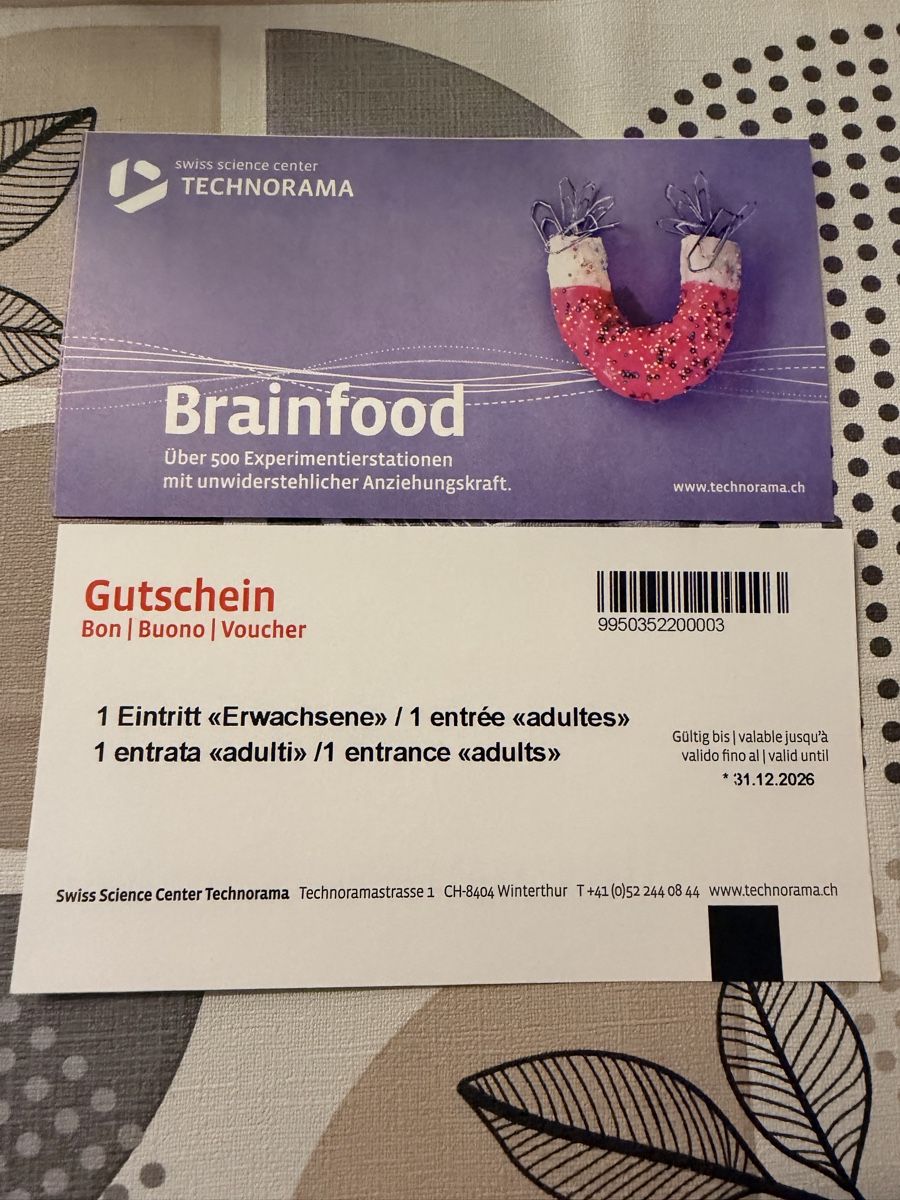 Buoni: 2 Technorama Gutscheine bis 31.12.2026 – Nuovo e nell'imballaggio originale da Weinfelden venduto da rocha10 2