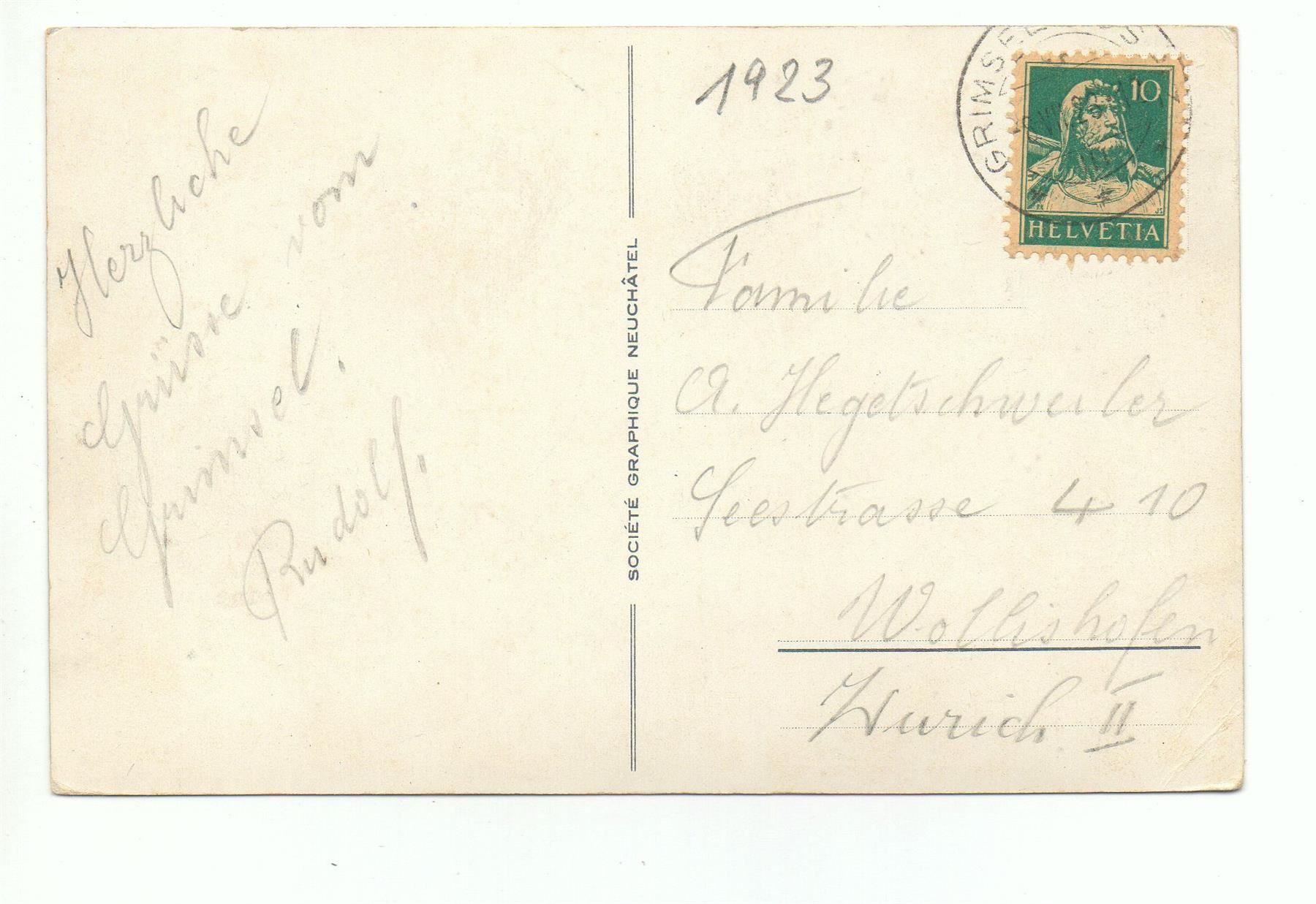 Cartoline postali: GRIMSEL-PASS Postauto – Usato da Jona venduto da philajona 1