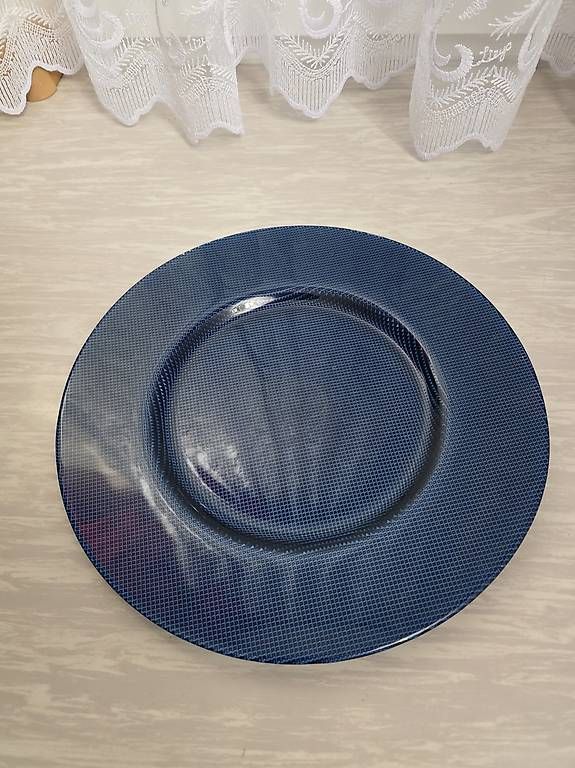 Piatti: Blauer Glasteller mit Struktur – Nuovo e nell'imballaggio originale da Hölstein venduto da dmi_my97