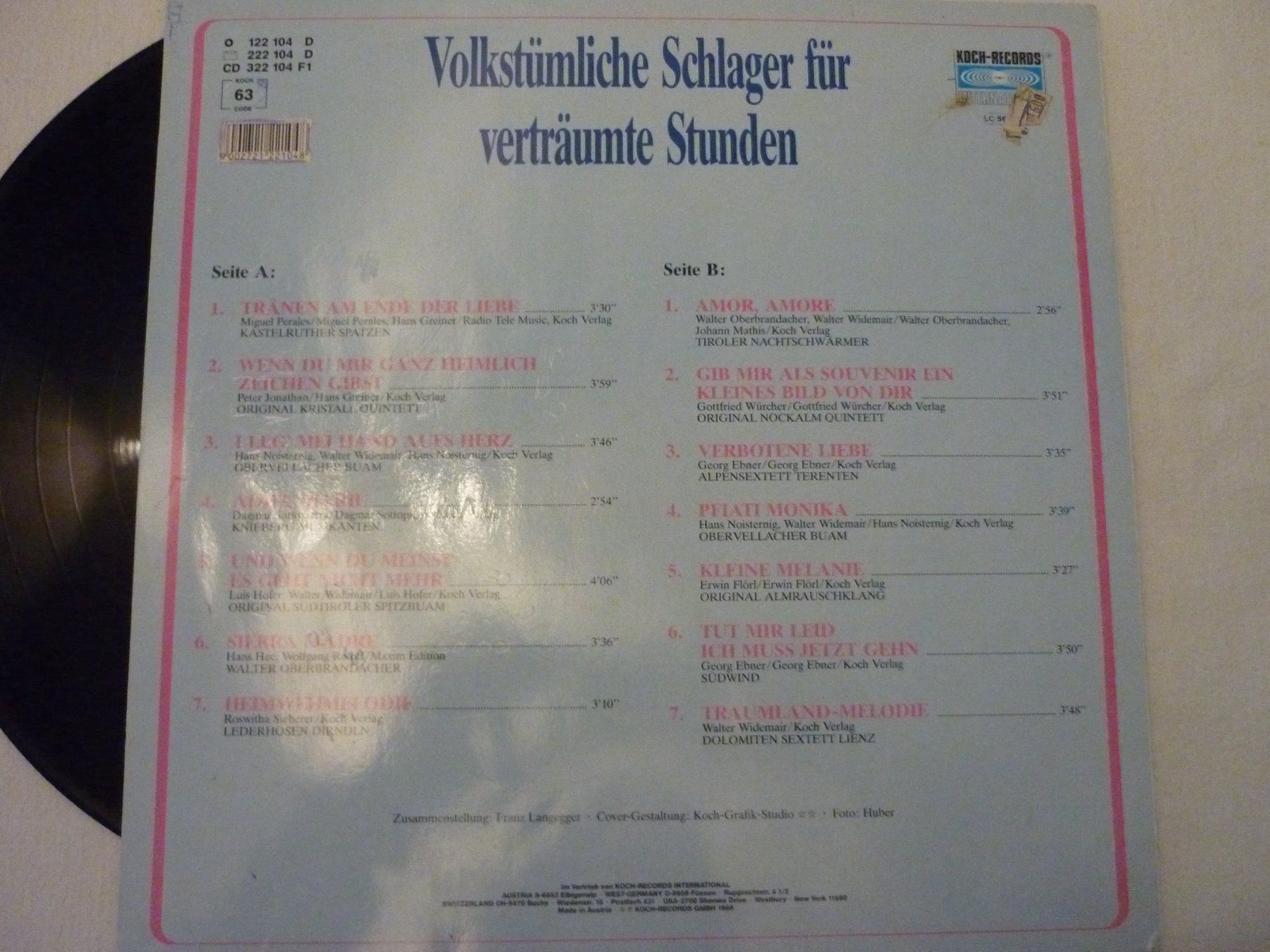 Schallplatten: Schallplatte Volkstümliche Schlager – Gebraucht aus Vaduz von red94angel 1