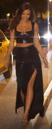 Pailettenhose mit Schlitz