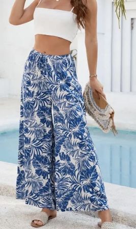 Chic pantaloni gonna di viscosa-tg L- nuovi👌feste👌vacanze
