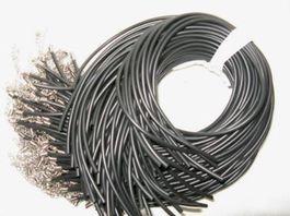 Kette Kautschuk 3mm, offen, 43cm lang, schwarz