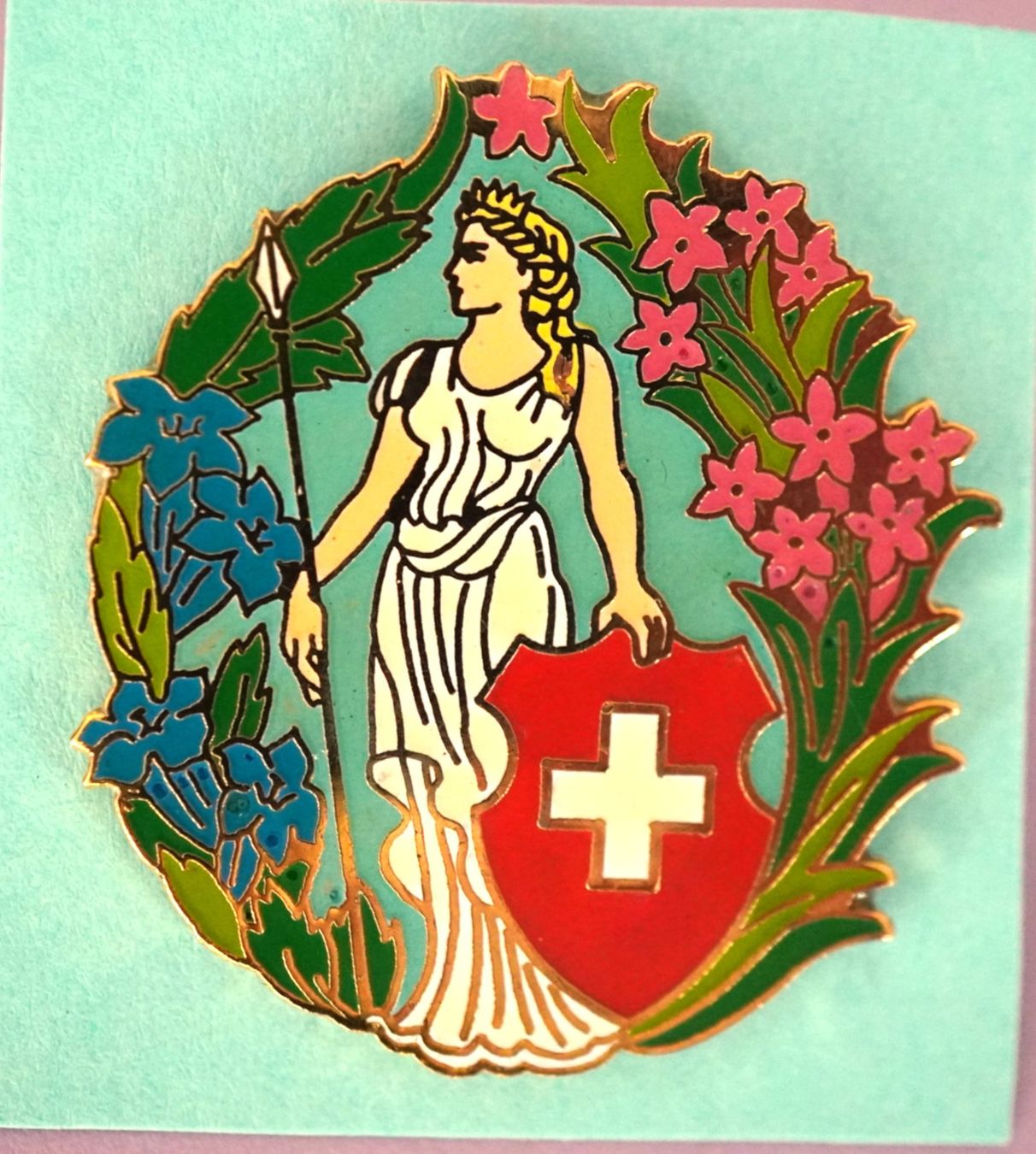 Placchette & Badge: Pin Helvetia Simone Erni 3,4 cm – Usato da Worb venduto da worb01