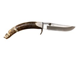 Coltello da caccia con manico in corno di cervo cinghiale