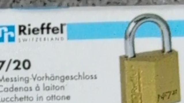 Lucchetti: Vorhängeschloss Rieffel Messing 7/20 neu – Nuovo e nell'imballaggio originale da Schwerzenbach venduto da _charme_