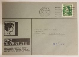 JB41) 1935, Pro Juventute, auf Pro Juventute Brief, selten