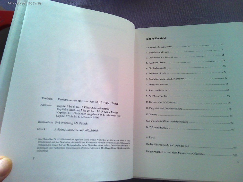 Bücher: Höri (KT.ZÜRICH) Geschichte EINER GEMEINDE – Gebraucht aus Volketswil von nemo2000 1