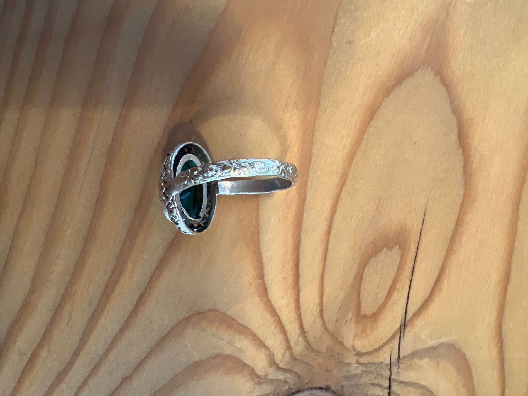Ringe: Antik Silber Art Deco Ring mit grünem Stein – Gebraucht aus Buchs SG von  2