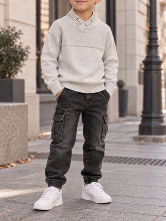 PULL EN MAILLE ENFANT BEIGE