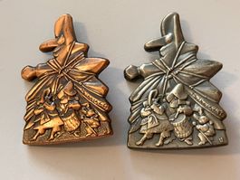 2 Basler Fasnacht Plaketten 1999 1xKupfer 1x Silber