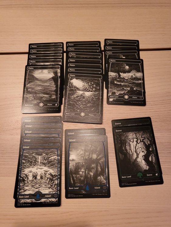 Mtg lot of full art lands black and white Kaufen auf Ricardo