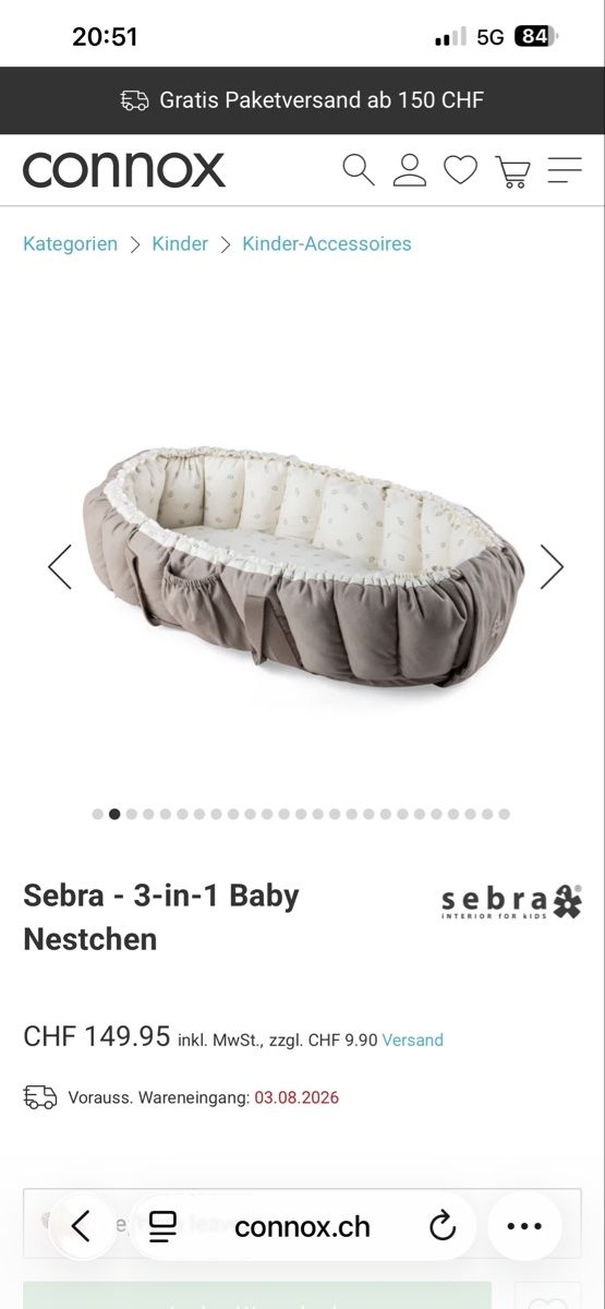 Neisna Marsupi portabebè: Sebra Tragbares Babybest – Nuovo (secondo la descrizione) da Niederwangen b. Bern venduto da Moes120 3