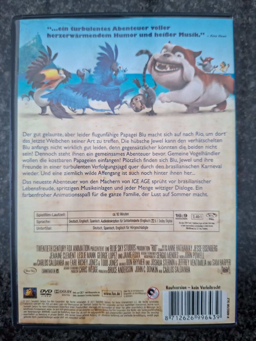 Tutti i DVDs: DVD - Rio / Eine Reise des Papagei Blu – Usato da Boniswil venduto da Totomat-Lady2 1