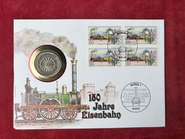DEUTSCHLAND - NumisBrief 12.11.1985 - ADLER 150 J. Eisenbahn