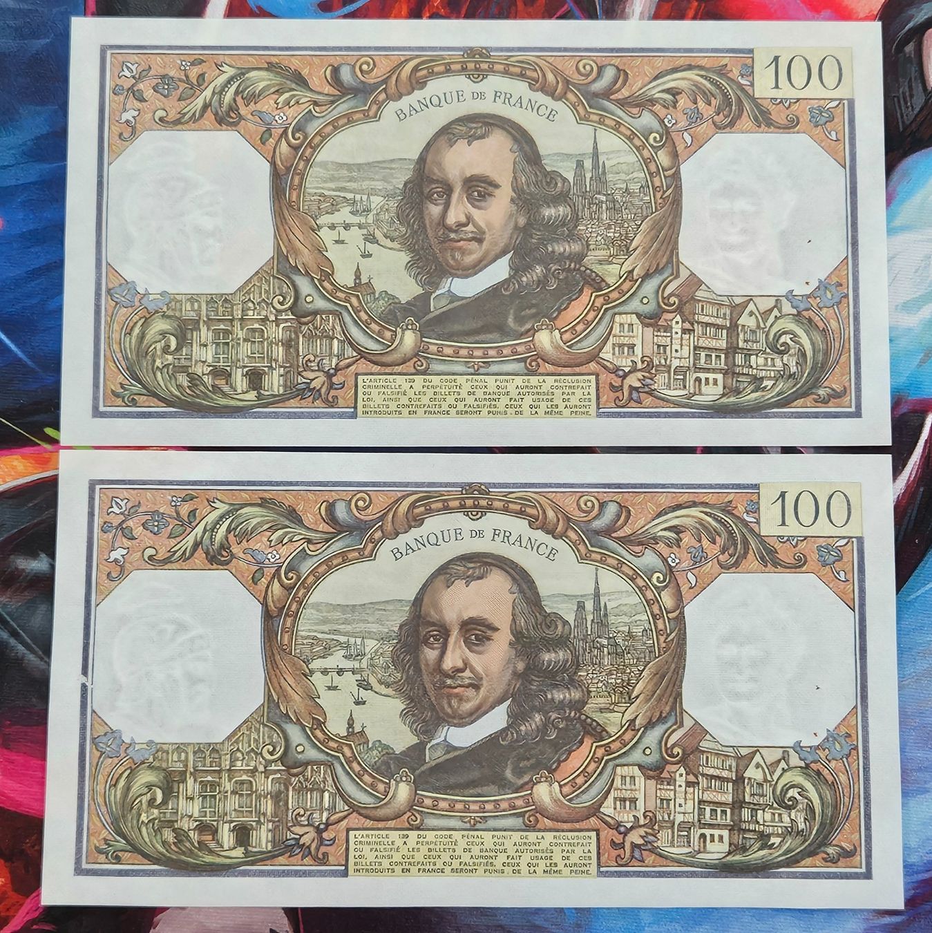 Banconote: France Pair 100 Fr. CORNEILLE 1978 UNC – Nuovo (secondo la descrizione) da Cousset venduto da Patricio77 1